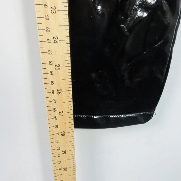 Edikted Vinyl Faux Leather High Rise Trouser Leggings Women L Black Wet Look 246 - Picture 11 of 12